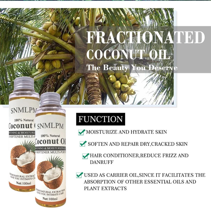 100ml Natural Organic Coconut Oil Body Face Oil Massage Relaxation Skin Coconut Essential Oil