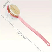 Shower Exfoliating Scrub: Soft Texture, Long Handle, Cleans & Massages, Bathroom Essential