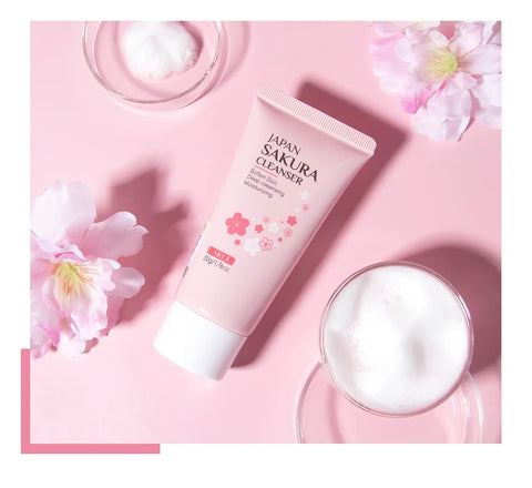 LAIKOU Sakura Cleanser Gentle Deep Cleaning Oil Control Moisturizing Shrink Pores Face Skin Care 50g Skin Cleanser All Skin Type