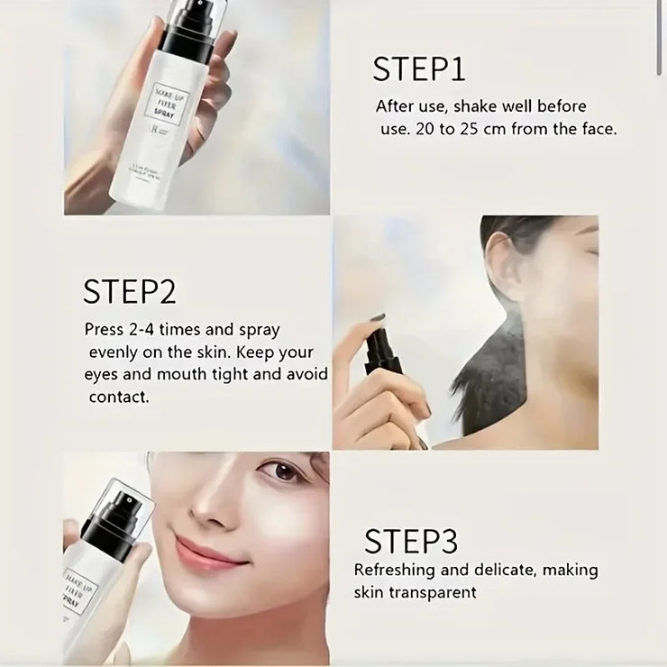 100ml Long-Lasting Makeup Fixing Spray Waterproof Sweatproof Oil-Control Hydrating Setting Mist for Perfect Cosmetics Finish