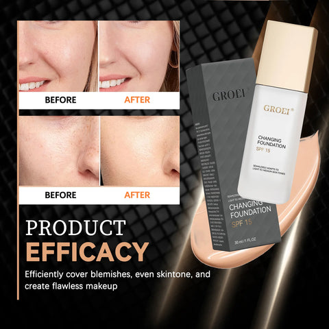 ﻿ Color Changing Foundation  Moisturizer Oil-control Hydrating Color Longwearing Waterproof Travel Coverage make up Base