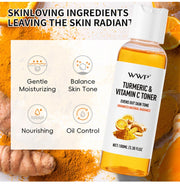 Turmeric Vitamin C Toner-Turmeric Antioxidant Refreshing & Moisturizing,Brightens & Softens Face Care Toner for All Skin Types