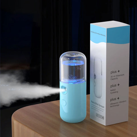 Portable Facial Nano Spray Face Moisturizing Hydrating Cool Spray 30ML Mist Sprayer Facial Mister Steamer for Skin Care, Makeup