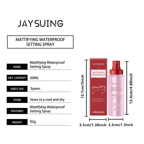 Makeup Setting Spray Waterproof Sweat-Proof Flawless Matte Effect All Day Refreshing Oil Control Non-sticky Makeup Fixing Mist