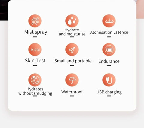Mist Sprayer Handheld Nano Beauty Instrument Rechargeable Humidifier Nebulizer Portable Hydrating Women Beauty Water Skin Care
