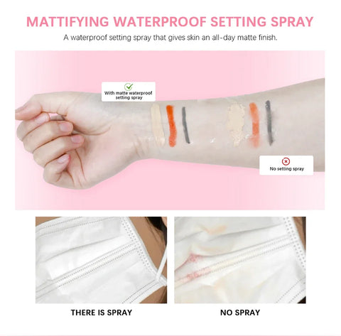 Mattifying Setting Spray Waterproof Makeup Long Lasting Oil Control Moisturizing Non-Sticky Spray Fixer Spray For All Skinprimer