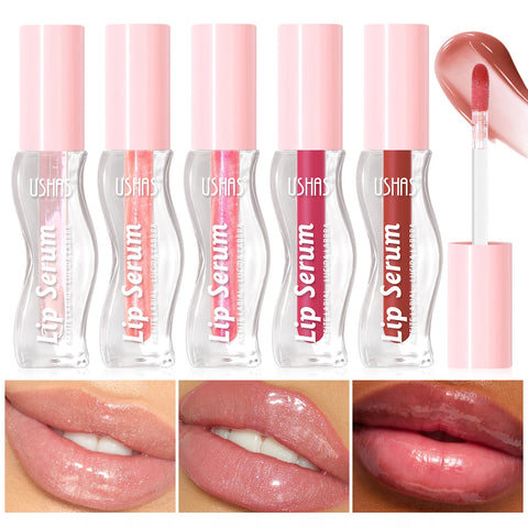 USHAS,Moisturizing lip gloss, hydrating and moisturizing, lip care, increase lip gloss, waterproof and non-stick cup