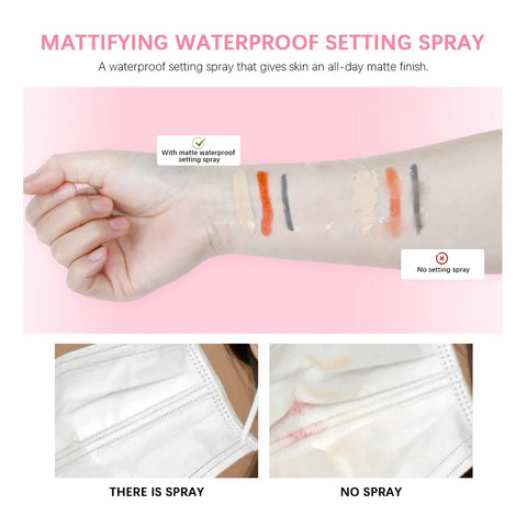 Mattifying Setting Spray Waterproof Makeup Long Lasting Oil Control Moisturizing Non-Sticky Spray Fixer Spray For All Skinprimer