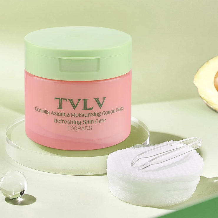 100Pcs Skincare Toner Pads with Centella Asiatica Niacinamide Cleansing Cotton Pads Deep Hydrating Moisturizing Toner Cotton Pad