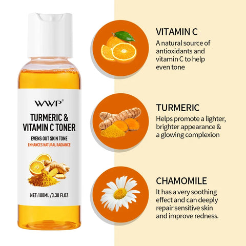 Turmeric Vitamin C Toner-Turmeric Antioxidant Refreshing & Moisturizing,Brightens & Softens Face Care Toner for All Skin Types