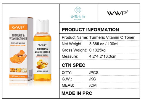 Turmeric Vitamin C Toner-Turmeric Antioxidant Refreshing & Moisturizing,Brightens & Softens Face Care Toner for All Skin Types