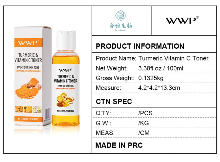 Turmeric Vitamin C Toner-Turmeric Antioxidant Refreshing & Moisturizing,Brightens & Softens Face Care Toner for All Skin Types