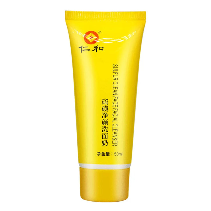 Turmeric Cleanser Sulfur Cleanser Facial Brightening Skin Tone Daily Face Wash Foam with Brush Deep Chean Skin Care