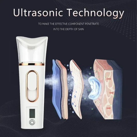 Mist Sprayer Handheld Nano Beauty Instrument Rechargeable Humidifier Nebulizer Portable Hydrating Women Beauty Water Skin Care