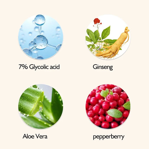 Gentle exfoliation improves skin condition, brightens skin tone, facial skin care glycolic acid 7% toner 240ML