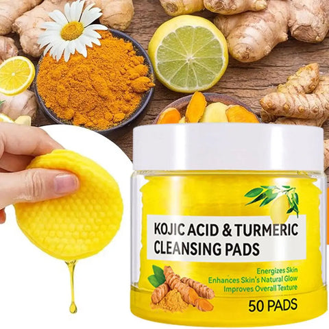 Turmeric Kojic Acid Cleansing Pads Exfoliating Pads Facial Sponges For Cleansing Exfoliating Daily Cleansing Skin Care Tools