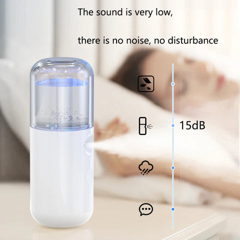 Portable Facial Nano Spray Face Moisturizing Hydrating Cool Spray 30ML Mist Sprayer Facial Mister Steamer for Skin Care, Makeup