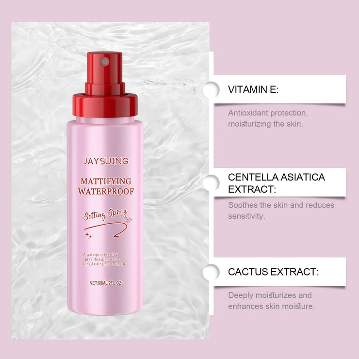 Makeup Setting Spray Waterproof Sweat-Proof Flawless Matte Effect All Day Refreshing Oil Control Non-sticky Makeup Fixing Mist