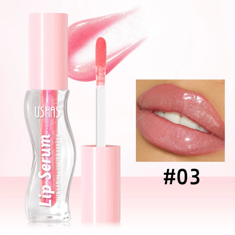 USHAS,Moisturizing lip gloss, hydrating and moisturizing, lip care, increase lip gloss, waterproof and non-stick cup