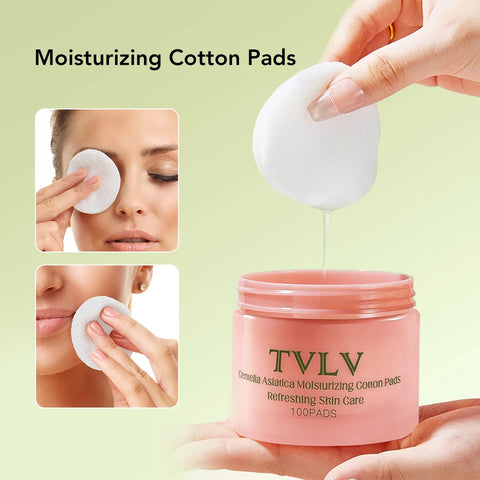 100Pcs Skincare Toner Pads with Centella Asiatica Niacinamide Cleansing Cotton Pads Deep Hydrating Moisturizing Toner Cotton Pad