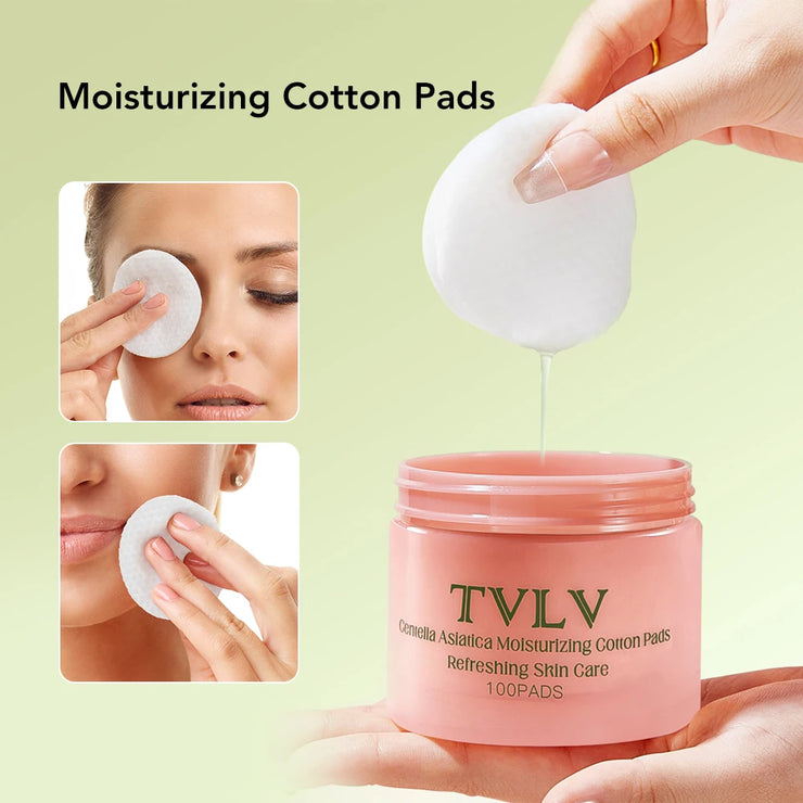 100Pcs Skincare Toner Pads with Centella Asiatica Niacinamide Cleansing Cotton Pads Deep Hydrating Moisturizing Toner Cotton Pad