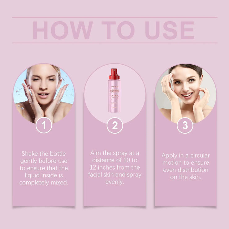 Makeup Setting Spray Waterproof Sweat-Proof Flawless Matte Effect All Day Refreshing Oil Control Non-sticky Makeup Fixing Mist