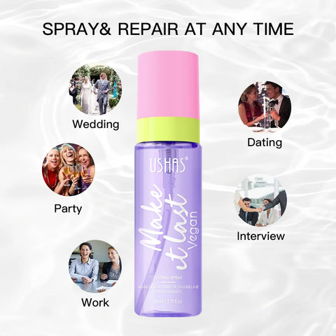 USHAS 80ml Setting Spray Waterproof, Moisturizing Oil-Control & Hydrating  Long-Lasting Makeup Fixer