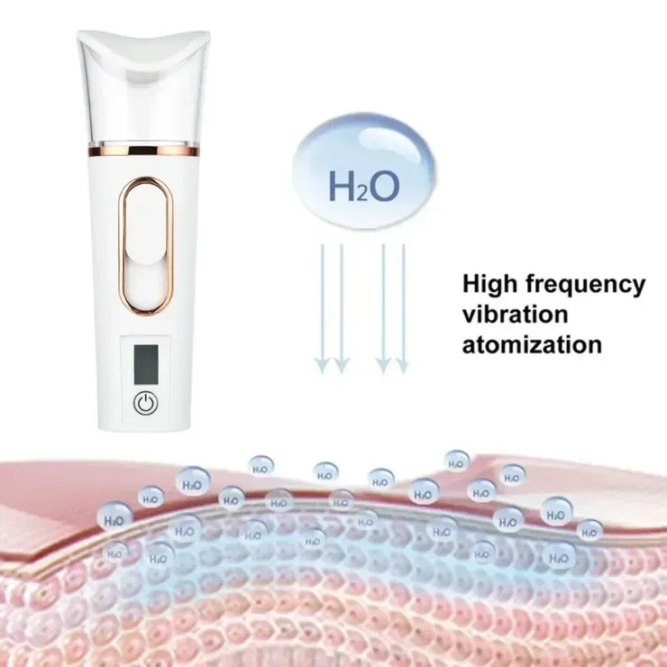 Mist Sprayer Handheld Nano Beauty Instrument Rechargeable Humidifier Nebulizer Portable Hydrating Women Beauty Water Skin Care