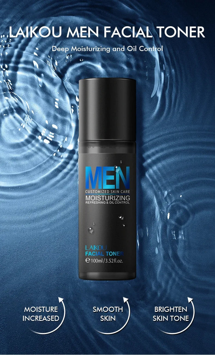 LAIKOU Men Moisturizer Toner Hydrating Improving Dry Oil Control Face Care Refreshing Rejuvenate Korean Skin Care Product 100ml