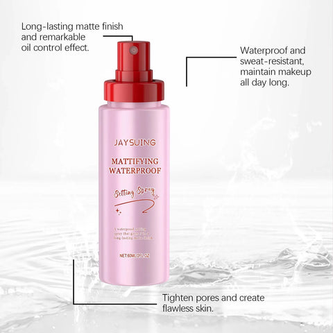 Makeup Setting Spray Waterproof Sweat-Proof Flawless Matte Effect All Day Refreshing Oil Control Non-sticky Makeup Fixing Mist