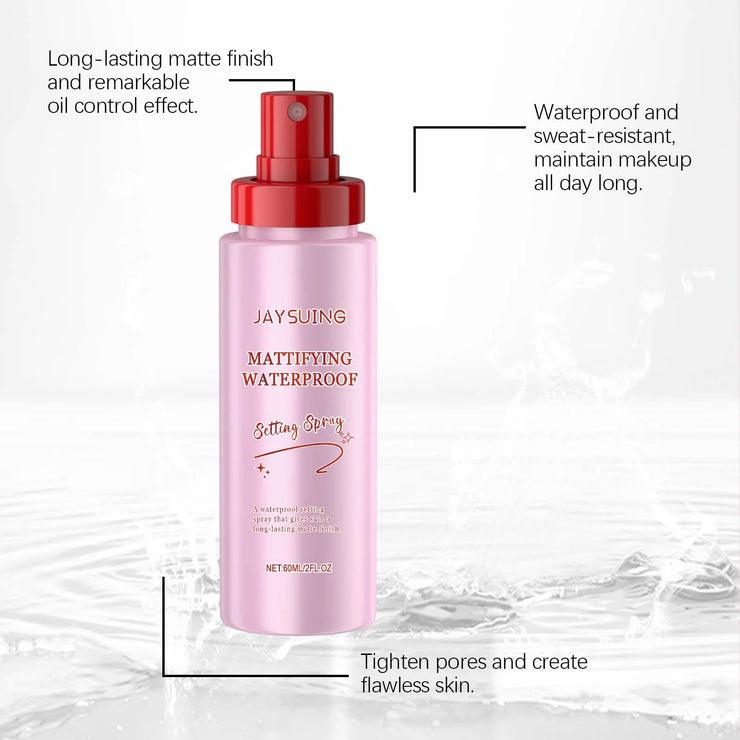 Makeup Setting Spray Waterproof Sweat-Proof Flawless Matte Effect All Day Refreshing Oil Control Non-sticky Makeup Fixing Mist