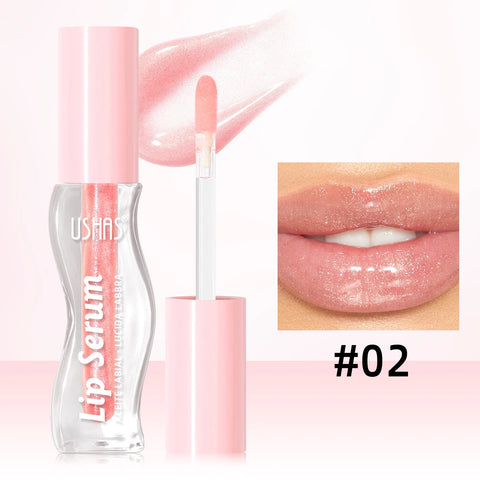 USHAS,Moisturizing lip gloss, hydrating and moisturizing, lip care, increase lip gloss, waterproof and non-stick cup