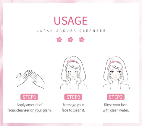 Laikou Sakura Whitening Facial Cleanser Foam Moisturizing Deep Remove Cleansing Acne Milk Oil Control Exfoliating Shrink Pores