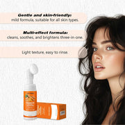 Turmeric Cleanser Sulfur Cleanser Facial Brightening Skin Tone Daily Face Wash Foam with Brush Deep Chean Skin Care