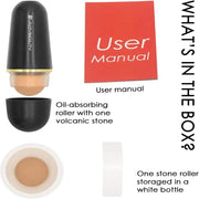 Face Oil Absorbent Volcanic Roller Portable Reusable Oil Control On the Go Instant Results Remove Excess Shine for Oily Skin