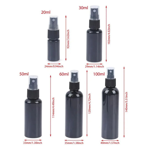 1Pcs Perfume Cosmetic Face Hydration Refillable Spray Bottle 20/30/50/60/100ml Travel Accessories Small Watering Can Black Empty