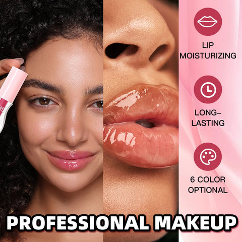 USHAS,Moisturizing lip gloss, hydrating and moisturizing, lip care, increase lip gloss, waterproof and non-stick cup