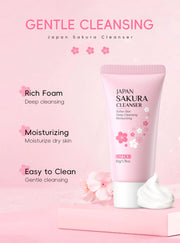 LAIKOU Sakura Cleanser Gentle Deep Cleaning Oil Control Moisturizing Shrink Pores Face Skin Care 50g Skin Cleanser All Skin Type