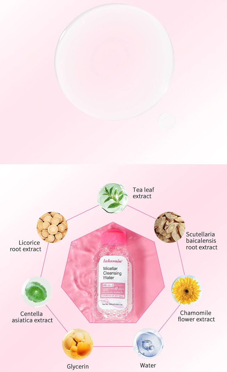 All in One Cleansing Water Deep Makeup Remove Sensitive Soothes Vegetarian Non-stimulating Cleaning Hydrate Cleansing Products