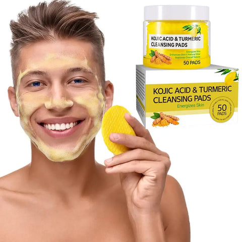 Turmeric Kojic Acid Cleansing Pads Exfoliating Pads Facial Sponges For Cleansing Exfoliating Daily Cleansing Skin Care Tools