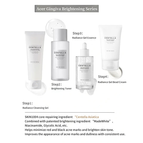 Korean Centella Tone Brightening Toner Facial Calming Moisturizing Serum Cream Gentle Cleanser Skincare Original Products Set