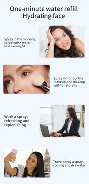 Mist Sprayer Handheld Nano Beauty Instrument Rechargeable Humidifier Nebulizer Portable Hydrating Women Beauty Water Skin Care