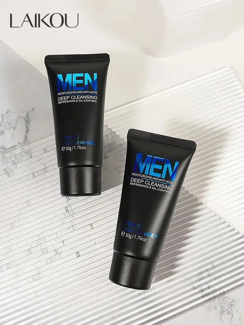 LAIKOU Men Facial Cleanser Face Washing Moisturizing Man Skin Care Oil Control Blackhead Remove Scrub Cosmetics Deep Norishing