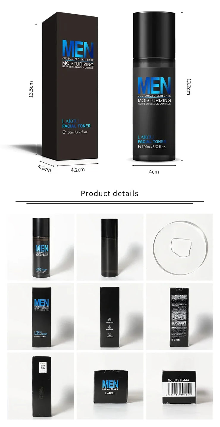 LAIKOU Men Moisturizer Toner Hydrating Improving Dry Oil Control Face Care Refreshing Rejuvenate Korean Skin Care Product 100ml