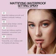 Makeup Setting Spray Waterproof Sweat-Proof Flawless Matte Effect All Day Refreshing Oil Control Non-sticky Makeup Fixing Mist