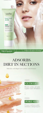 Salicylic Acid Facial Cleanser Face Wash Foam Face Cleanser Moisturizing Facial Cleansing Hydrating Skin Care Products