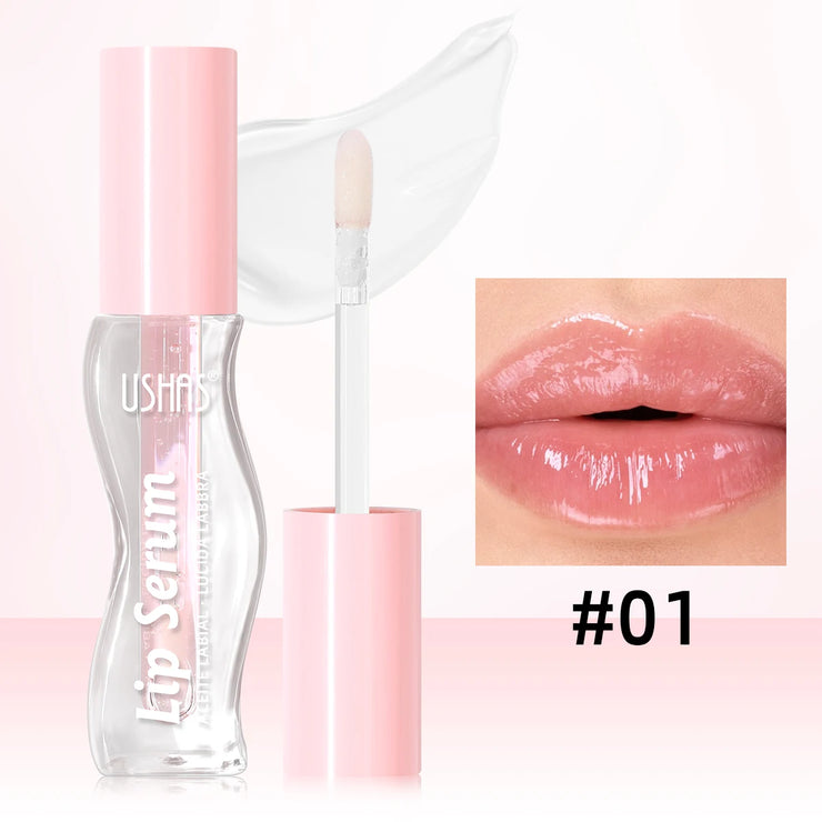 USHAS,Moisturizing lip gloss, hydrating and moisturizing, lip care, increase lip gloss, waterproof and non-stick cup