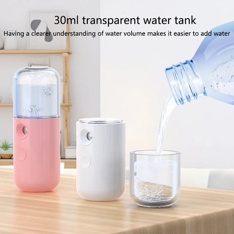 Portable Facial Nano Spray Face Moisturizing Hydrating Cool Spray 30ML Mist Sprayer Facial Mister Steamer for Skin Care, Makeup