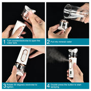 Nano Facial Sprayer Mini Humidifier Portable Wireless Cool Mist Maker Fogger Hydration Humidifier Skin Care UsB Rechargeable Spa
