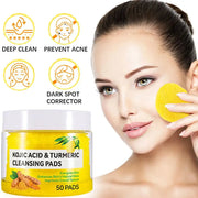 Turmeric Kojic Acid Cleansing Pads Exfoliating Pads Facial Sponges For Cleansing Exfoliating Daily Cleansing Skin Care Tools